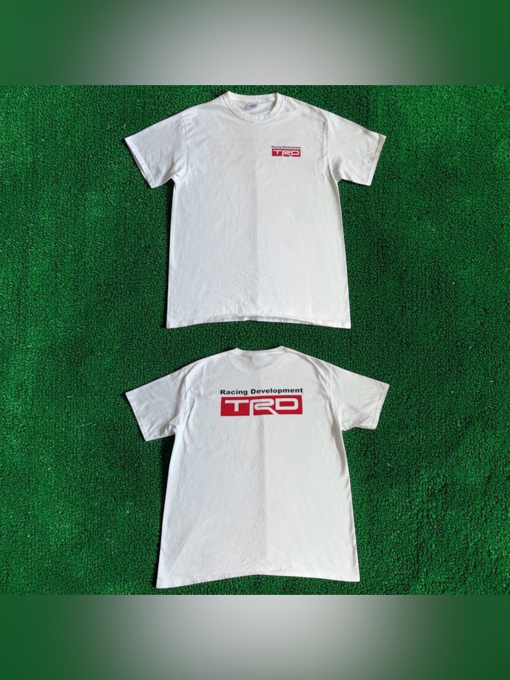 TRD Toyota Racing Development T Shirt Adult Sz L White Red Classic Logo EUC